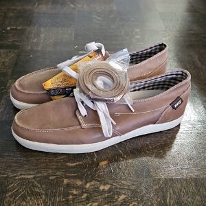 Reef Tan and White Men's Boat Shoes